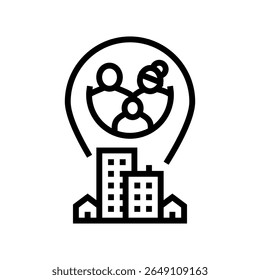 family relocation line icon vector. family relocation sign. isolated contour symbol black illustration