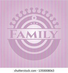Family retro pink emblem
