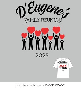 family reunion love sign logo with t-shirt design, 