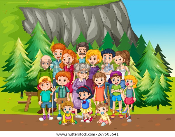 Family Reunion National Park Stock Vector (Royalty Free) 269505641