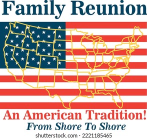 Family Reunion Tradition Vector Illustration