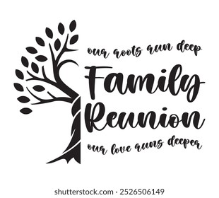 Family Reunion tree vector design, Family vacation t-shirt design, Making memories together family vector text