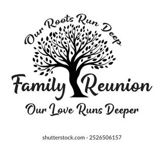 Family Reunion tree vector design, Family vacation t-shirt design, Making memories together family vector text