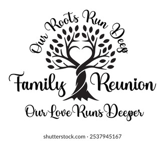 Family Reunion tree vector design, Family vacation t-shirt design, Making memories together family vector sign