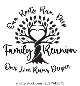 Family Reunion tree vector design, Family vacation t-shirt design, Making memories together family vector sign