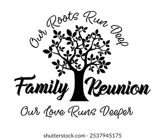 Family Reunion tree vector design, Family vacation t-shirt design, Making memories together family vector sign