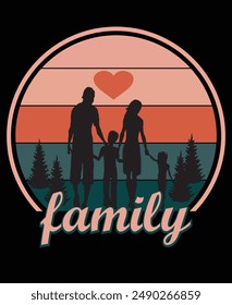 Family reunion tshirt design vector illustration. Meet family after a long time tshirt.