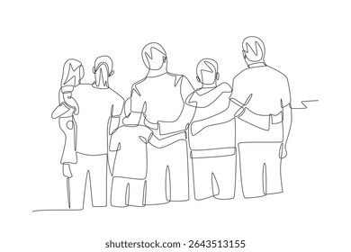 Family reunions concept one-line drawing
