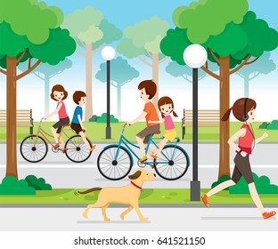 Summer Outdoor Activities Flat Vector Illustration Stock Vector 