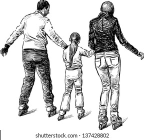 Familie auf Rollen