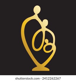Family ring of love and life abstract silhouettes loving embrace.
