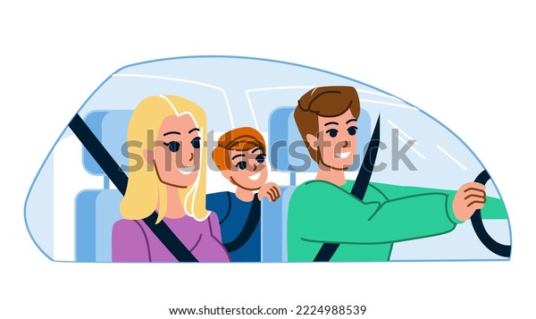 Family Road Trip Vector Happy Vacation Stock Vector (Royalty Free ...