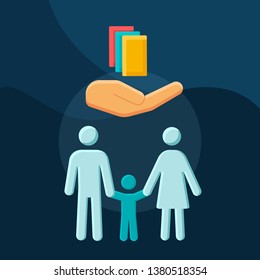 Family room flat concept vector icon. Family hotel accommodation idea cartoon color illustrations set. Suite for parents and children. Double and extra beds. Isolated graphic design element
