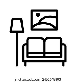 family room icon. relaxing seating for the family. Suitable for website design, logo, app, template, and UI.