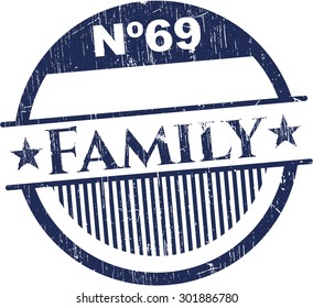 Family rubber grunge stamp
