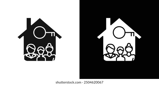 family safe at home icon Symbol mark in filled style