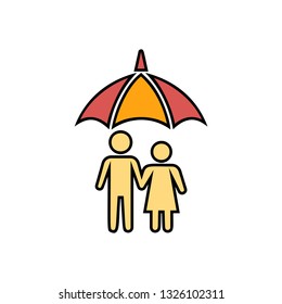 Family safety Icon - Couple protection sign vector