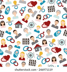 family seamless pattern