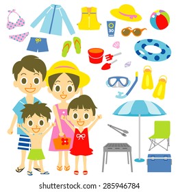 Family seaside pool resort items