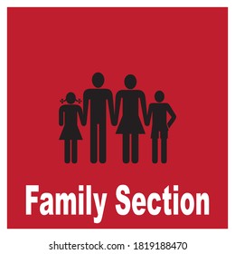 family section vector design signage