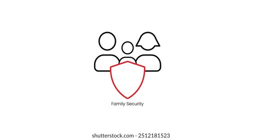 Family Security and Protection Plan Vector Icon