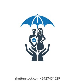 Family Security Protection Vector Icon
