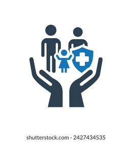 Family Security Protection Vector Icon
