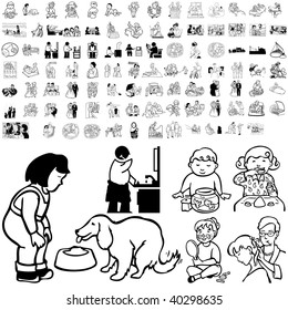 Family set of black sketch. Part 2-0. Isolated groups and layers.