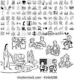 Family set of black sketch. Part 5-3. Isolated groups and layers.