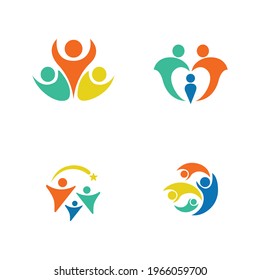 Family Set Logo Design Template.