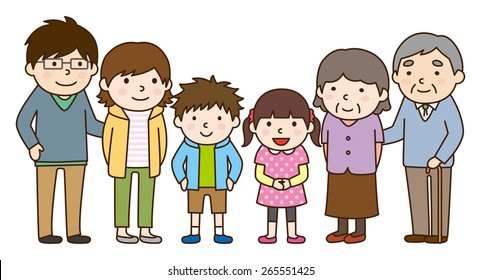 Family set / Parent and child and grandparents