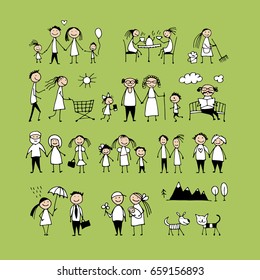 Family set, sketch for your design