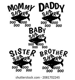 Family Shark Vector Art Design