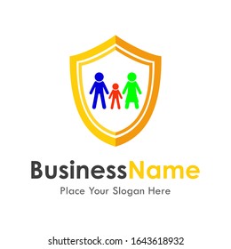family shield vector logo template. Suitable for business, social and web