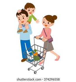 Family in shopping