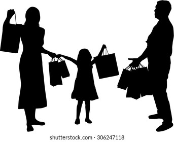 Compras familiares. Las siluetas conceptuales.