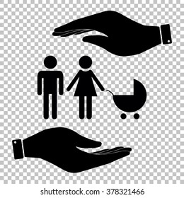 Family sign. Flat style icon vector illustration.