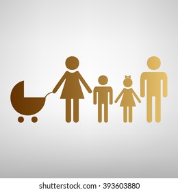 Family sign. Flat style icon