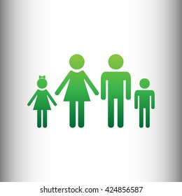 Family sign. Green gradient icon