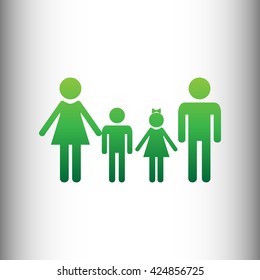 Family sign. Green gradient icon