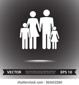 Family sign icon, vector illustration. Flat design style 