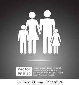 Family sign icon, vector illustration. Flat design style 