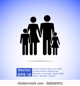 Family sign icon, vector illustration. Flat design style 