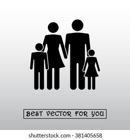 Family sign icon, vector illustration. Flat design style 