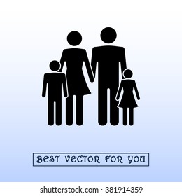 Family sign icon, vector illustration. Flat design style 