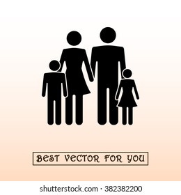 Family sign icon, vector illustration. Flat design style 