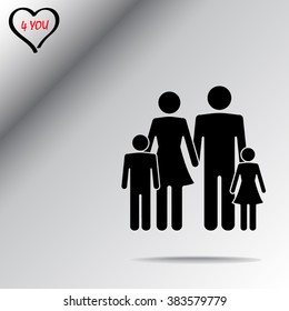Family sign icon, vector illustration. Flat design style 