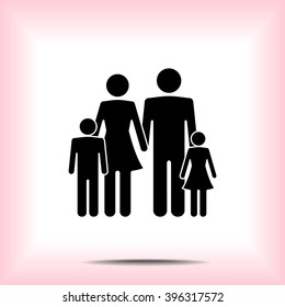 Family sign icon, vector illustration. Flat design style 
