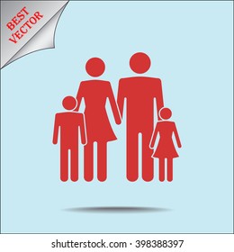 Family sign icon, vector illustration. Flat design style 