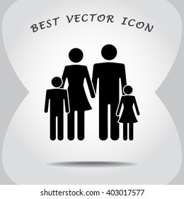 Family sign icon, vector illustration. Flat design style 